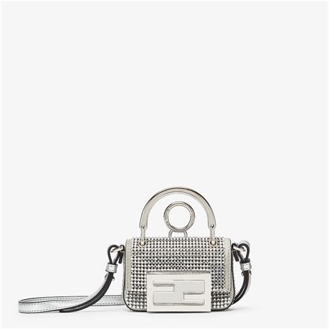 fendi nano baguette silver|fendi shoulder bag baguette.